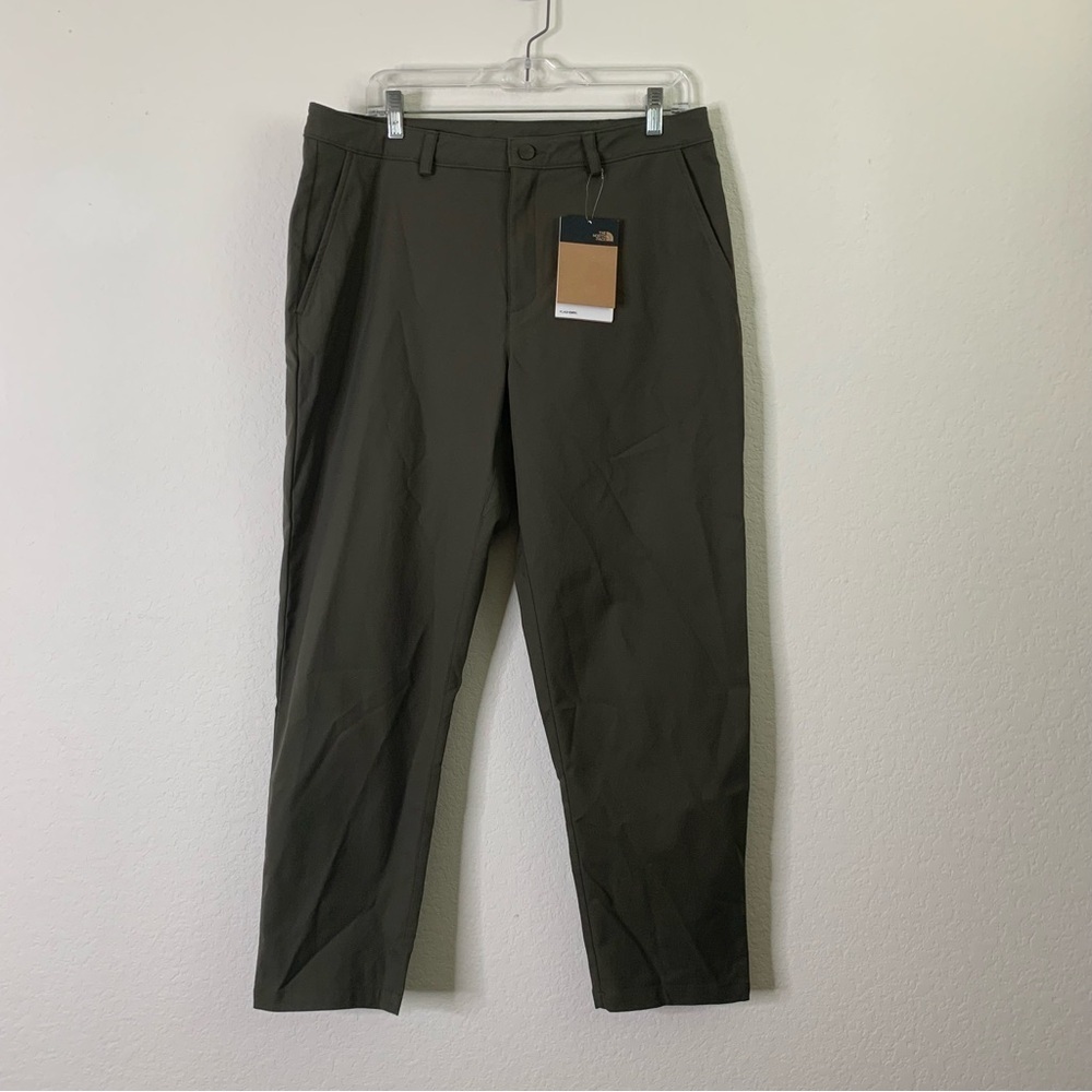 The north face womens taupe green city standard ankle pants 14 NWT